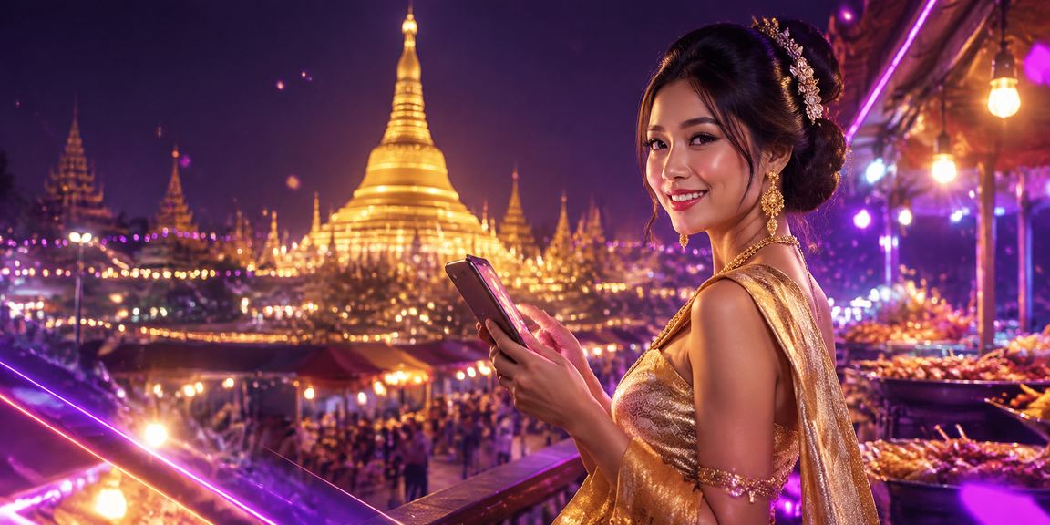 ရွှေတိဂုံဘုရားနားက ရန်ကုန်မြို့တွင် ကာစီနို ဂိမ်းများ ပြသသောဓာတ်ပုံ